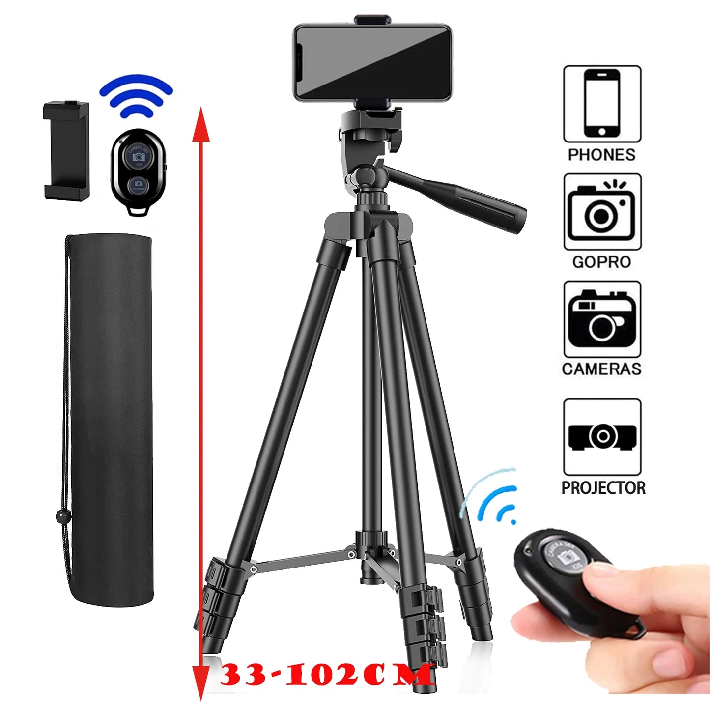 Tripod Stand with Bluetooth Remote